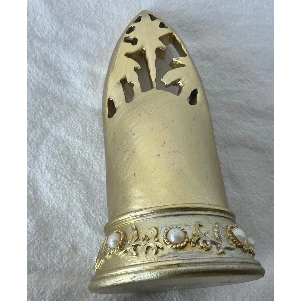 Nativity Holy Family Figurine Gold Star Pearl Accents 8.5‎ Inch Religious